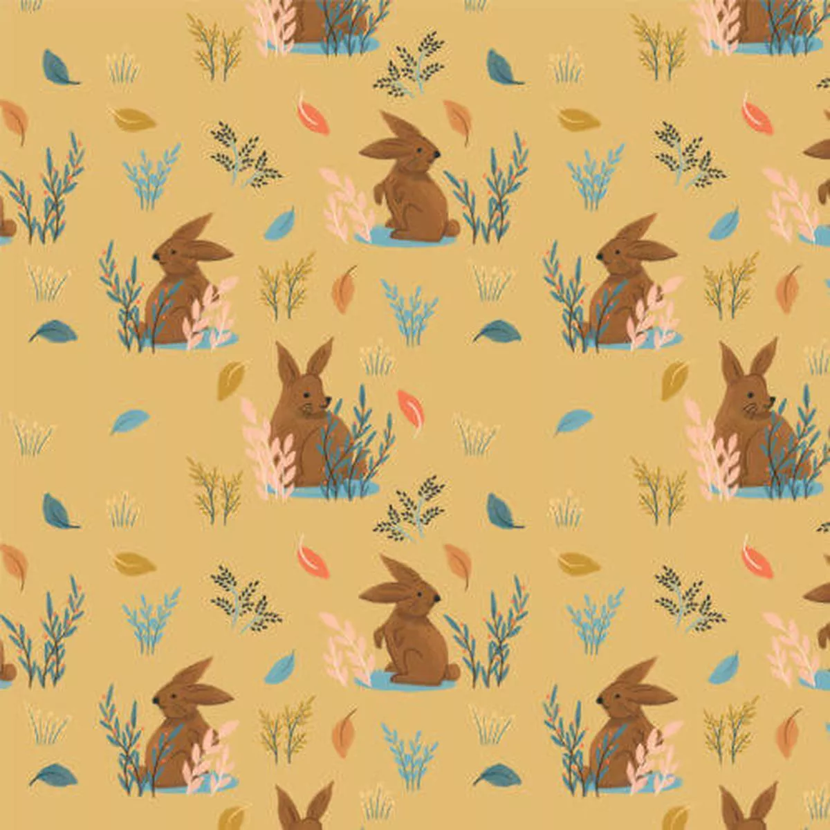 woodland-creatures-bunny-hops-44-45-fabric-per-yard Woodland Creatures – Bunny Hops 44″ / 45″ Fabric Per Yard