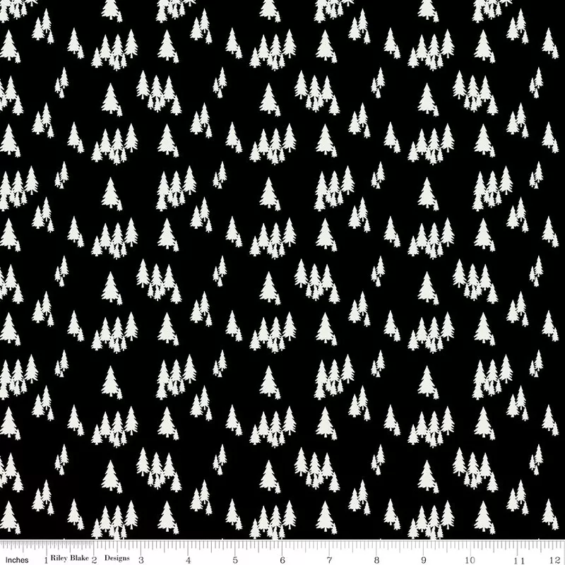 woodsman-black-trees-yardage-by-lori-whitlock-riley-blake-designs Woodsman Black Trees Yardage by Lori Whitlock for Riley Blake Designs