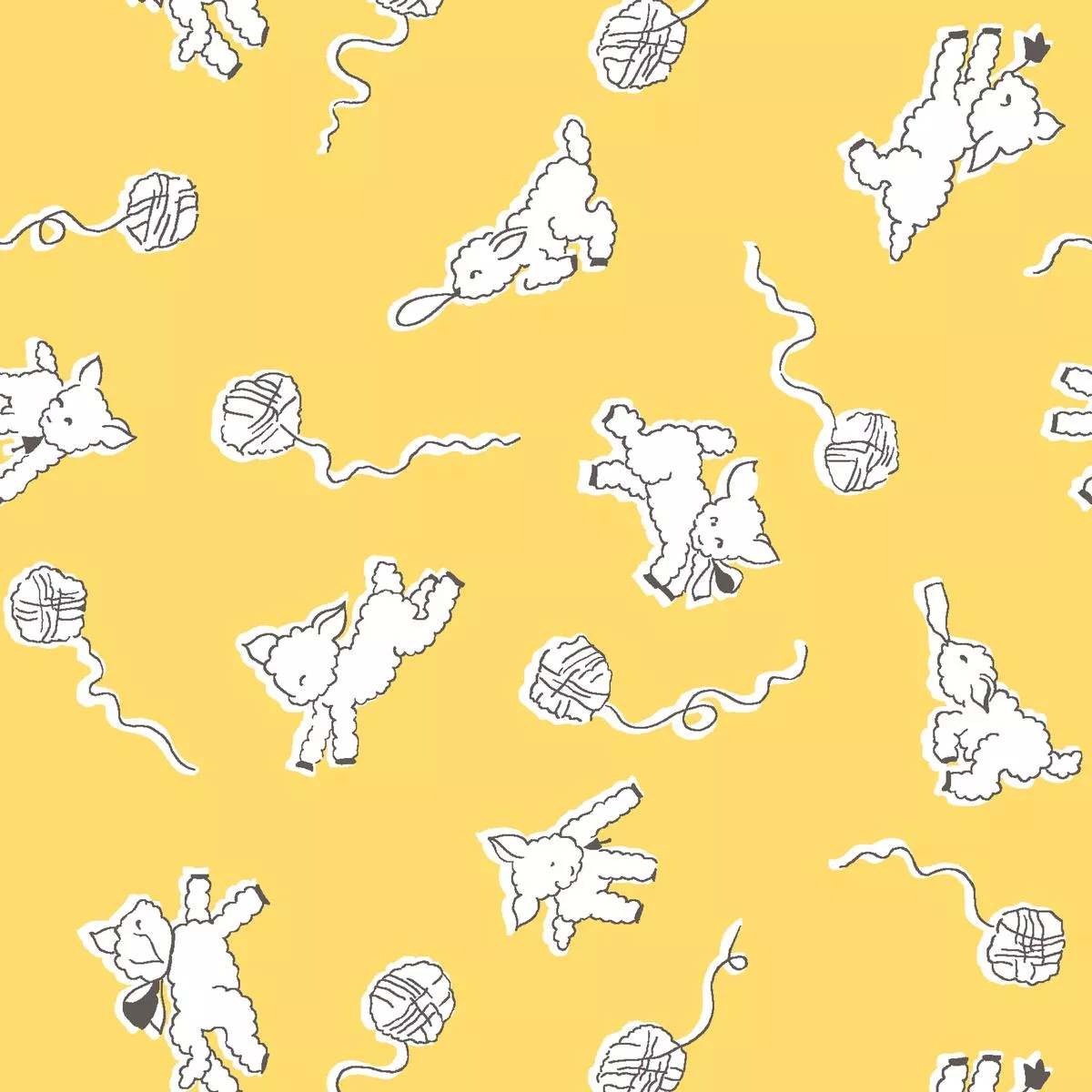 woolly-playtime-yellow-lamb-fabric Woolly Playtime – Yellow Lamb Fabric