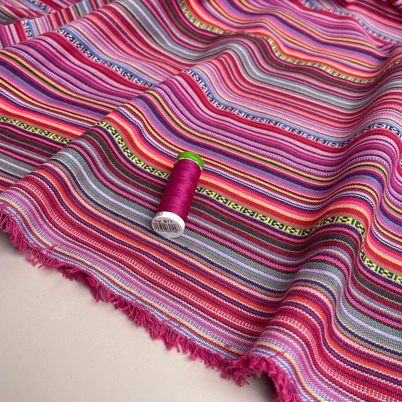 yarn-dyed-fuchsia-stripes-jacquard-fabric Yarn Dyed Fuchsia Stripes Jacquard Fabric