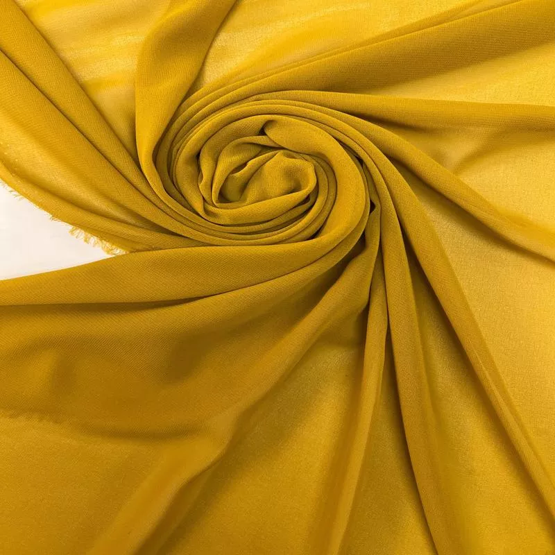 Yellow Crepe Polyester Fabric