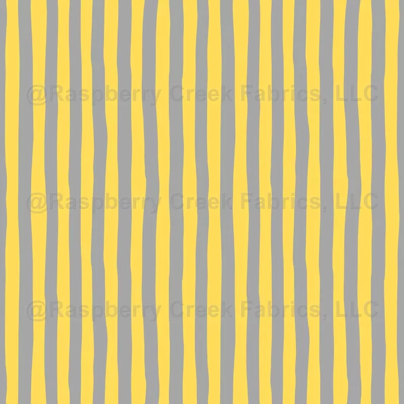 Yellow & Gray Wonky Stripes