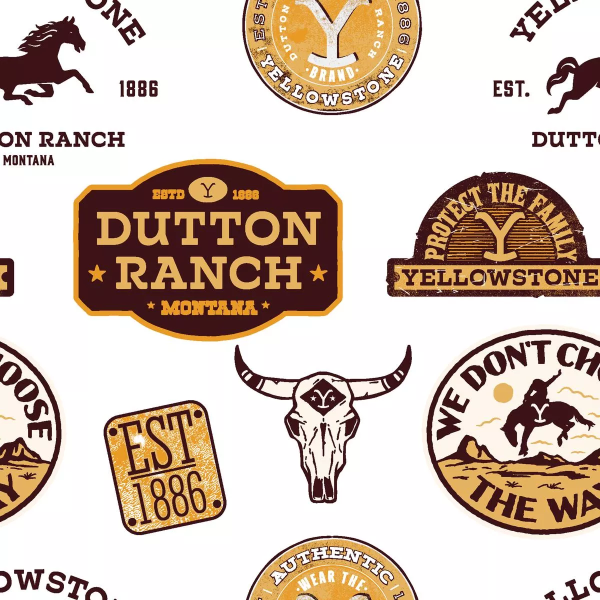 yellowstone-dutton-ranch-patches-fabric Yellowstone Dutton Ranch Patches Fabric