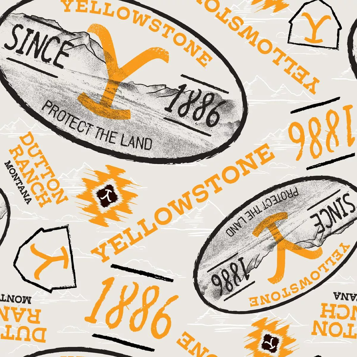 yellowstone-protect-land-badge-fabric Yellowstone Protect the Land Badge Fabric
