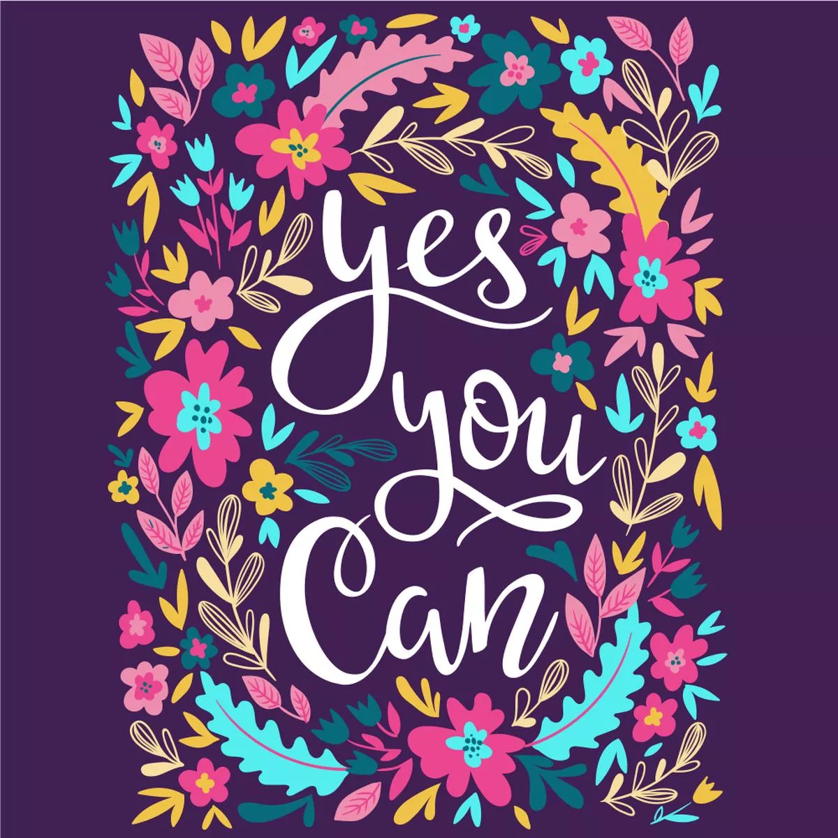 yes-you-can-floral-fabric-panel Yes You Can Floral Fabric Panel
