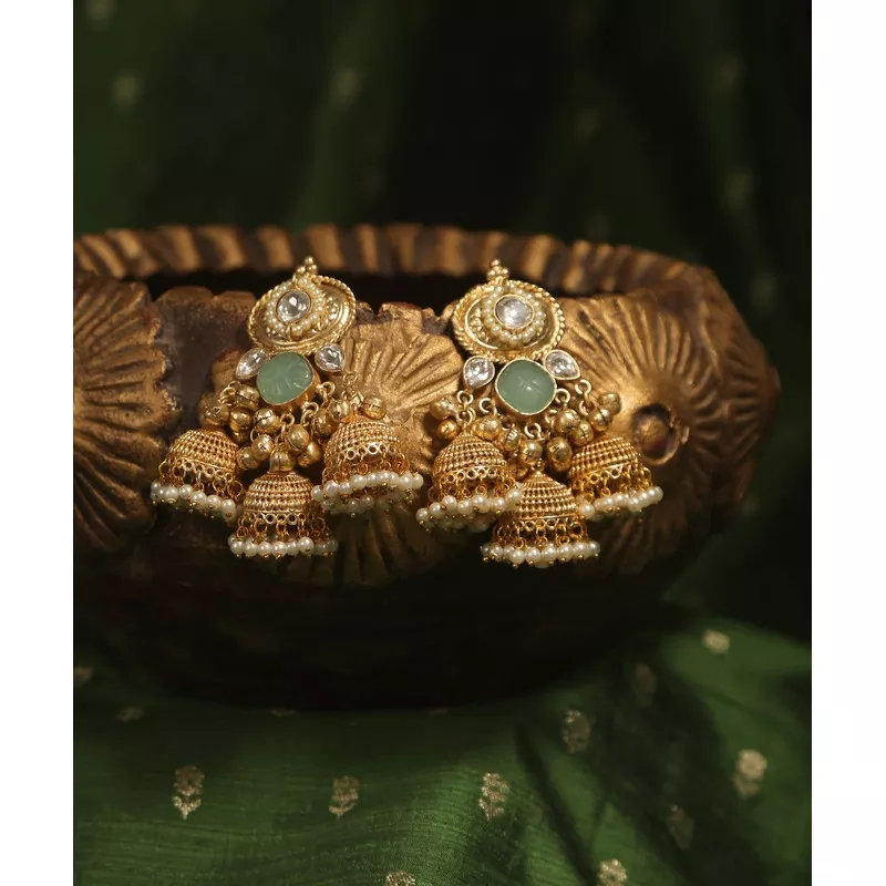 zahra-handcrafted-earrings-with-pearl-tassels Zahra Handcrafted Earrings With Pearl Tassels
