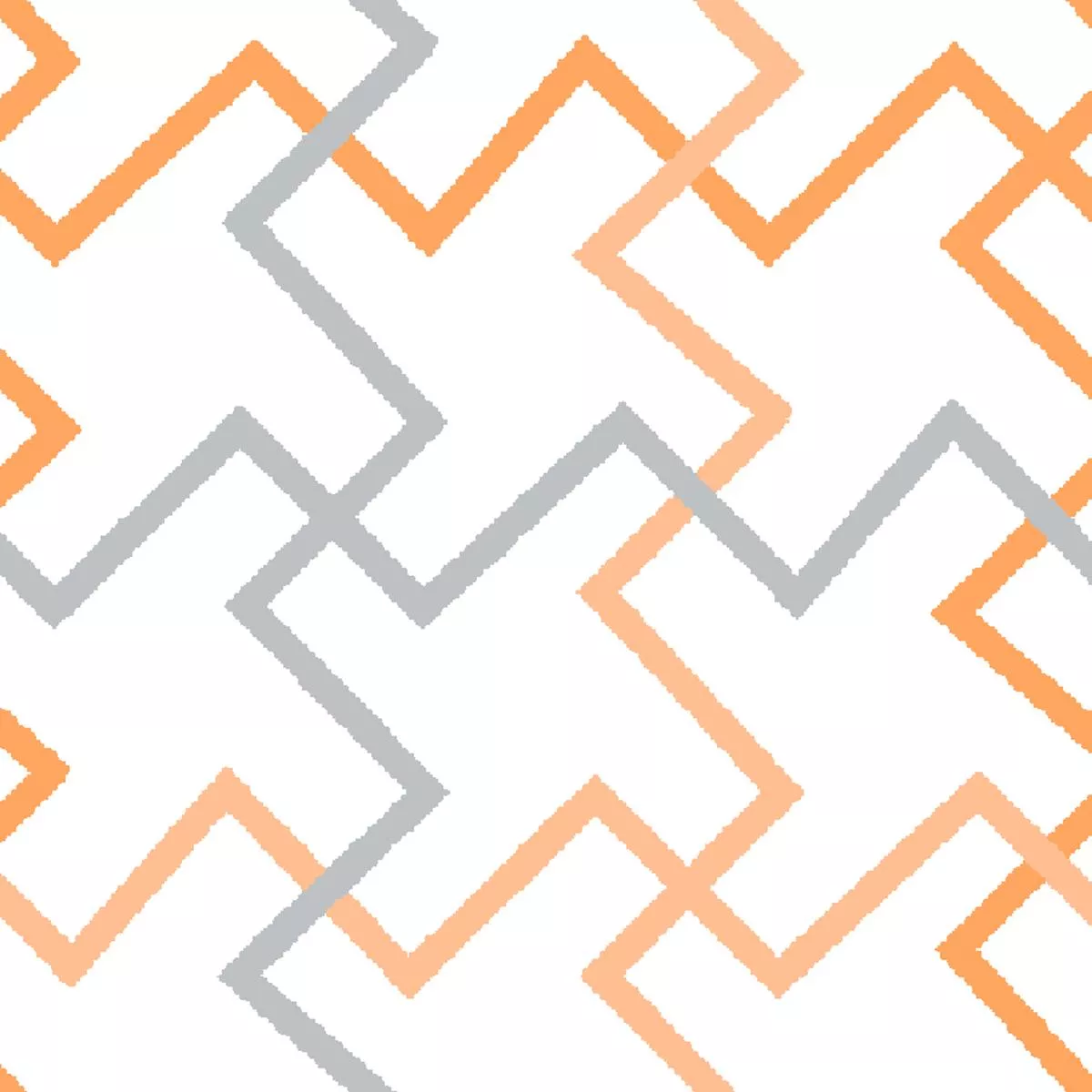 zigzag-lattice-on-orange-gray-fabric Zigzag Lattice on Orange & Gray Fabric