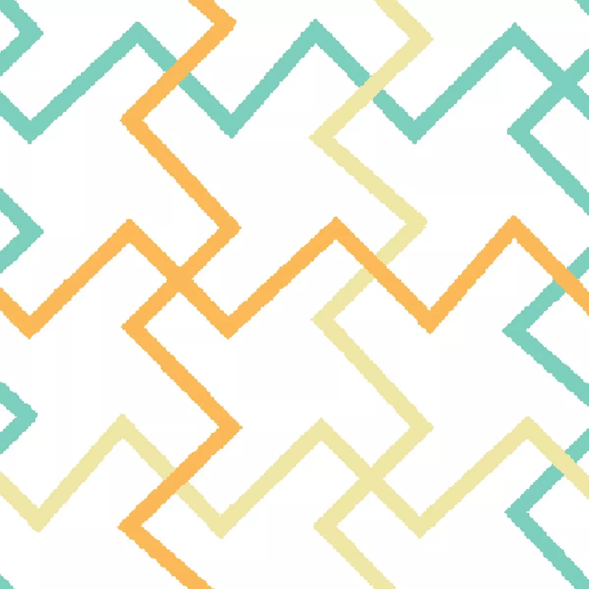 zigzag-lattice-on-orange-teal-fabric Zigzag Lattice on Orange & Teal Fabric