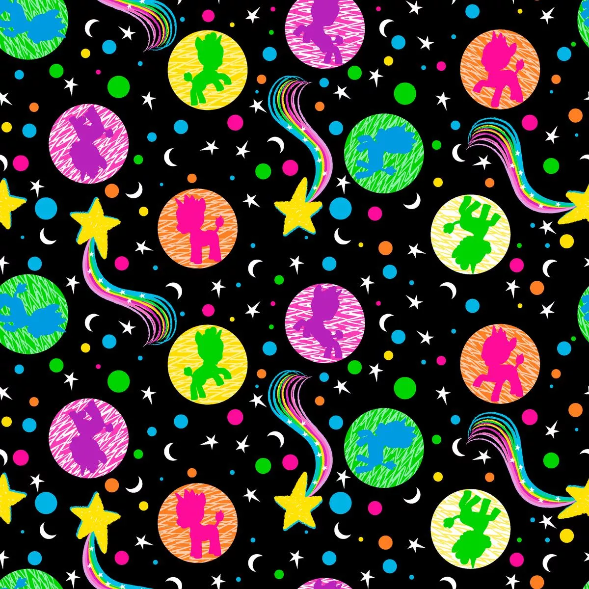 zoonicorn-shooting-stars-group-silhouettes-toss-fabric Zoonicorn Shooting Stars Group Silhouettes Toss Fabric